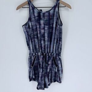 Athleta Girl On the Go Romper Shoreline Enchanted Blue Purple Size XL 14